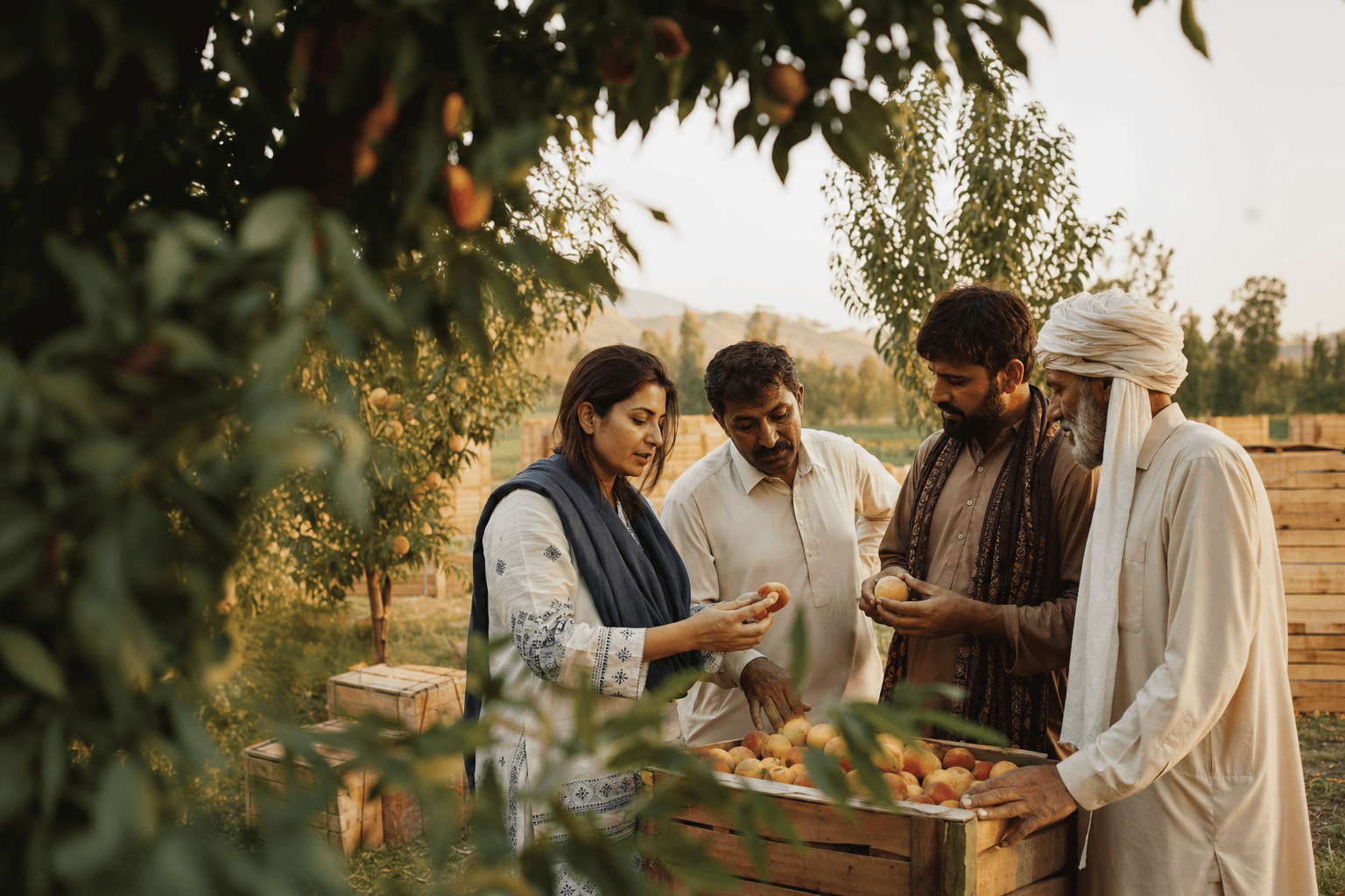 Pakistani growers and sourcing team together